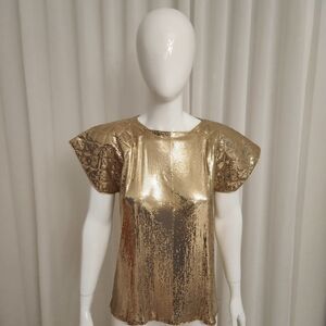 Whiting & Davis Metallic Gold Blouse